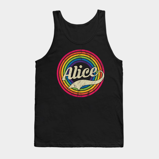 Alice - Retro Rainbow Faded-Style Tank Top by MaydenArt